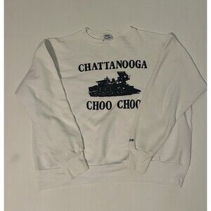 Vintage Chattanooga Choo Choo White Sweatshirt Bike Brand XL Fitted (More Large)